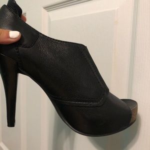 Black high heels with platform